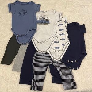 4 onesie and 4 pants organic cotton set